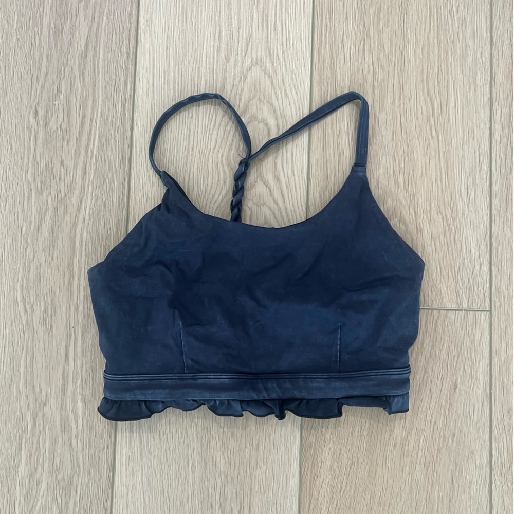 Navy Acid Wash Sports Bra